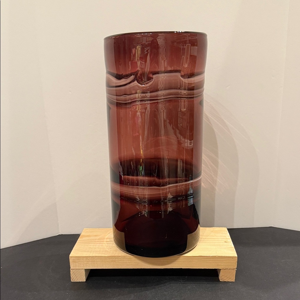 Amethyst Blown Glass Banded Vase
